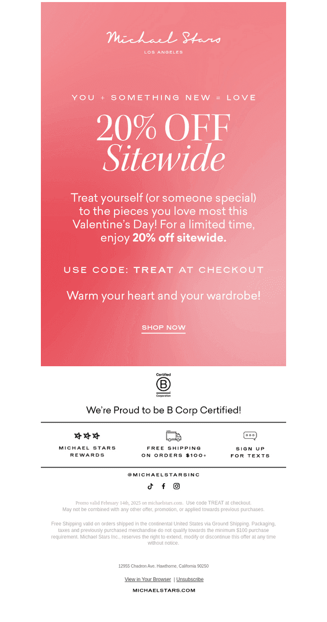 Today Only! Save 20% off sitewide 💘