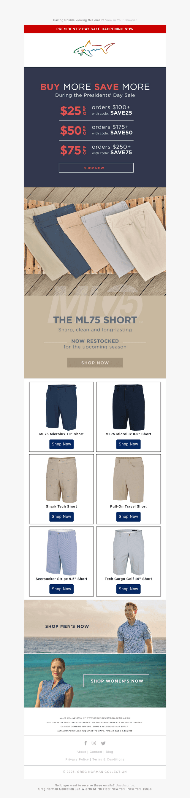 Up to $75 Off all shorts