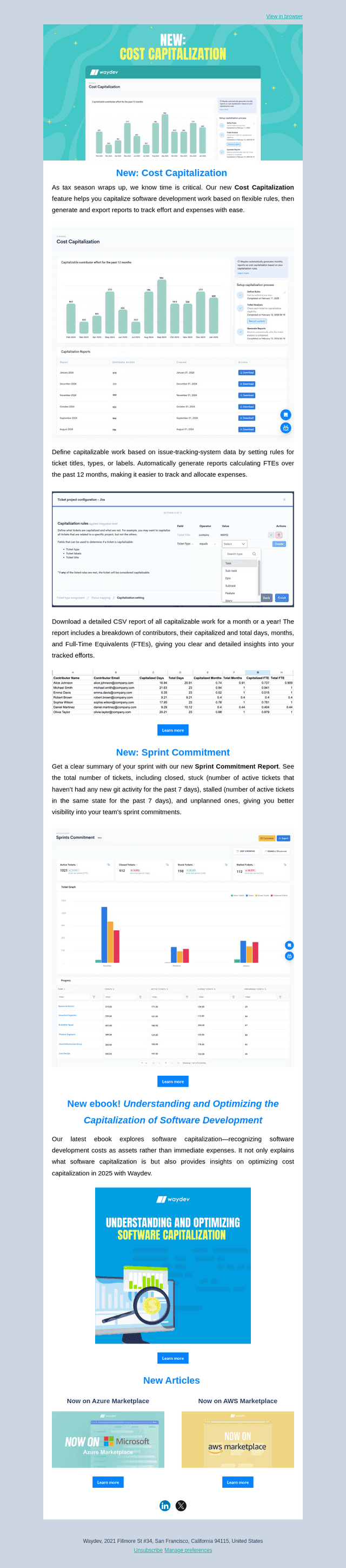 Introducing Cost Capitalization & Sprints Commitment