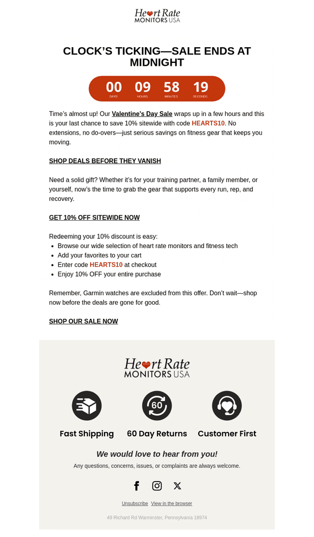Heart Rate Monitors Usa email from Fri, Feb 14, 2025