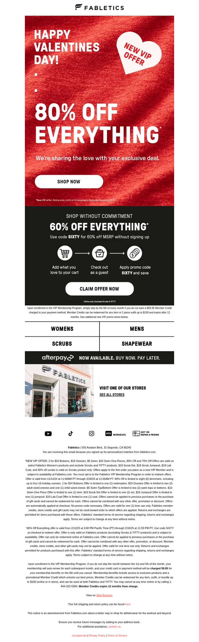 Fabletics email from Sat, Feb 15, 2025