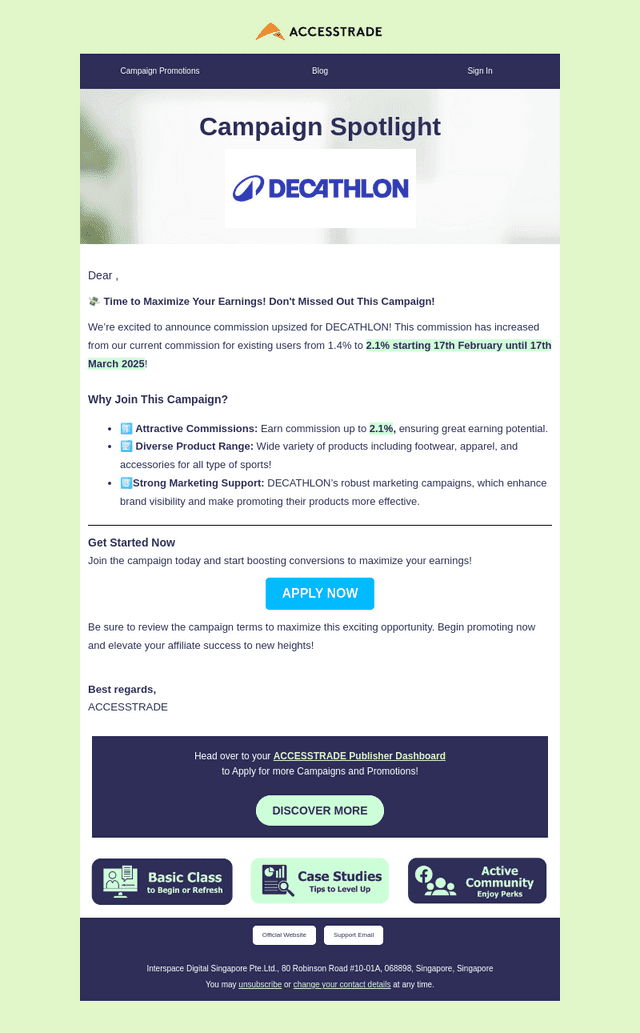 📈🚀 Commission Upsized by DECATHLON – Apply Today!