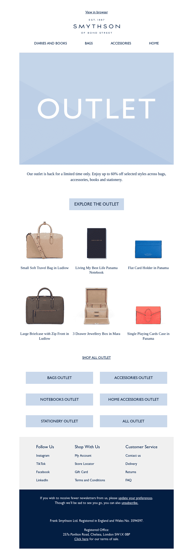 Outlet: Up to 60% off