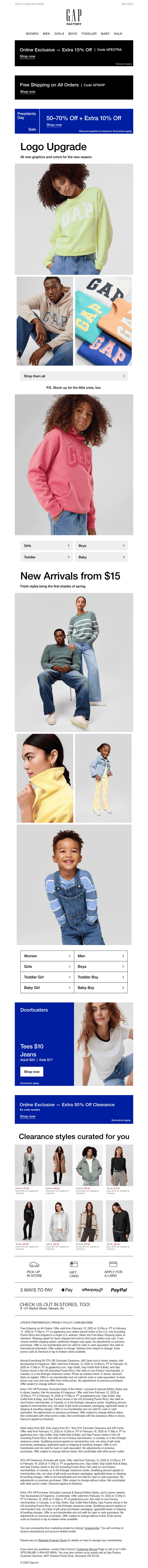 Free shipping — today only (use it on styles 50–70% off)