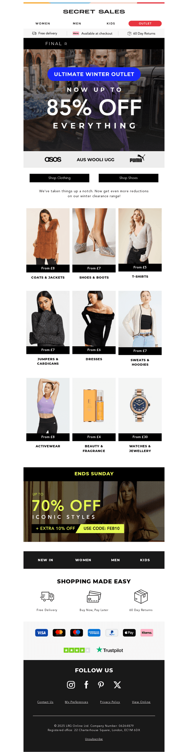 OUTLET | Now up to 85% off! 🙌