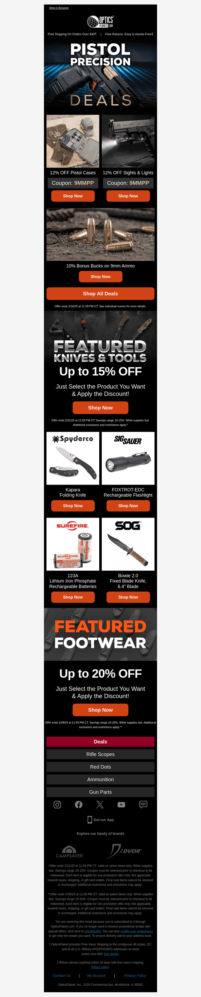 12% OFF Pistol Cases, Sights & Lights!