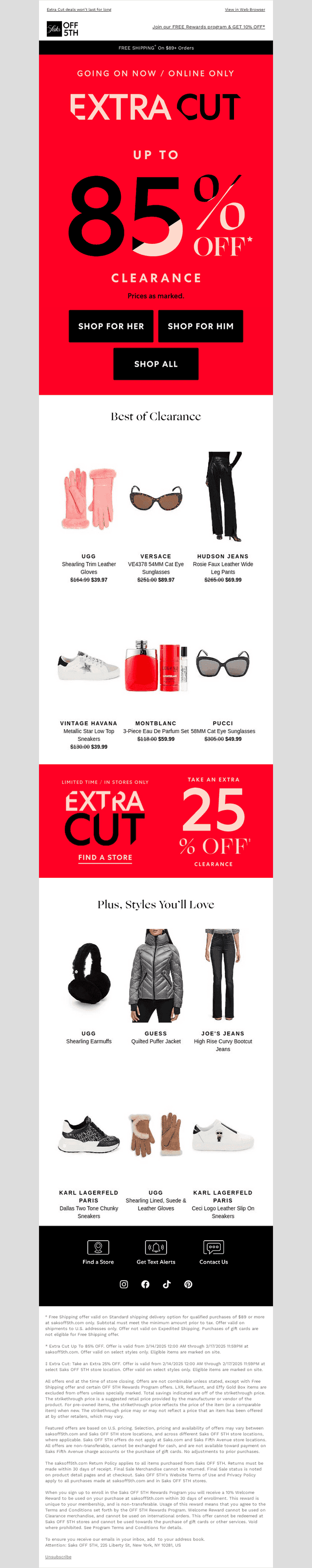 Up to 85% OFF clearance is going, going…