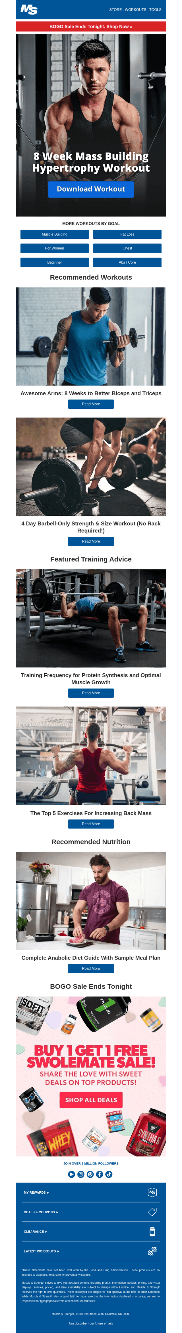 8 Week Mass Building Hypertrophy Workout