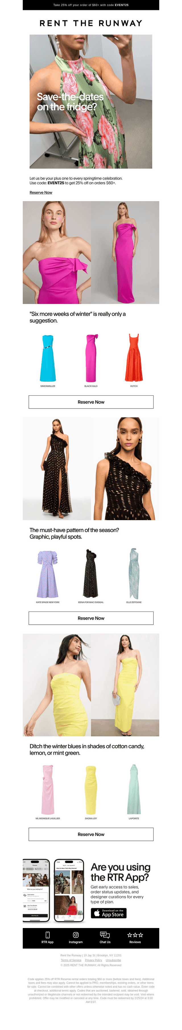 Rent the Runway email from Sun, Feb 16, 2025