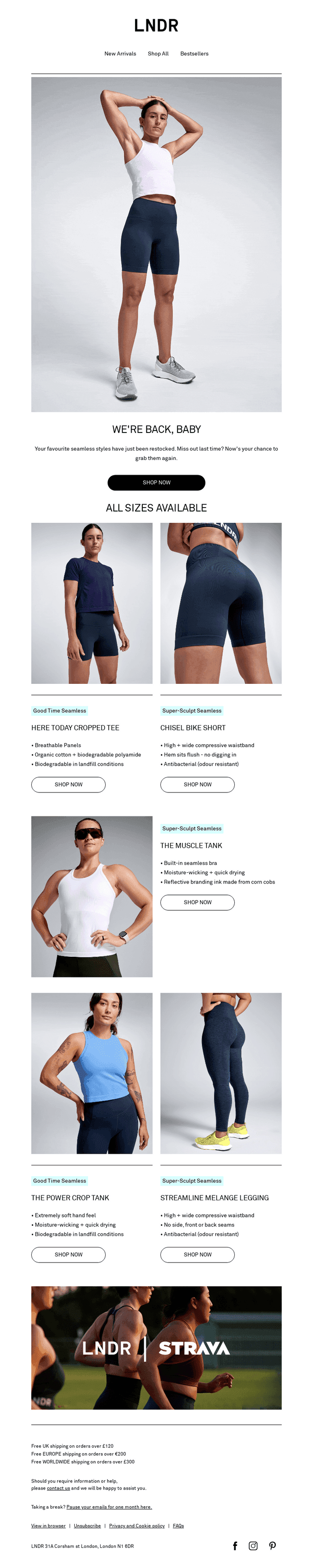 The back in stock report