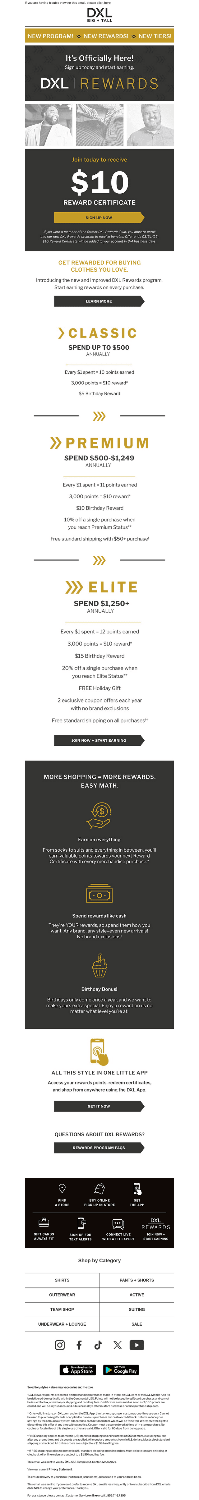 Say Hello To The New DXL Rewards Program!