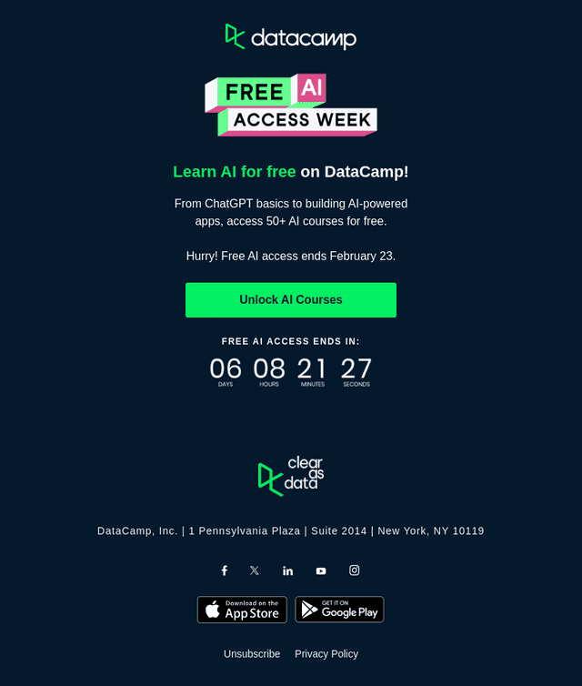 Congrats: Free AI Access until Feb 23!