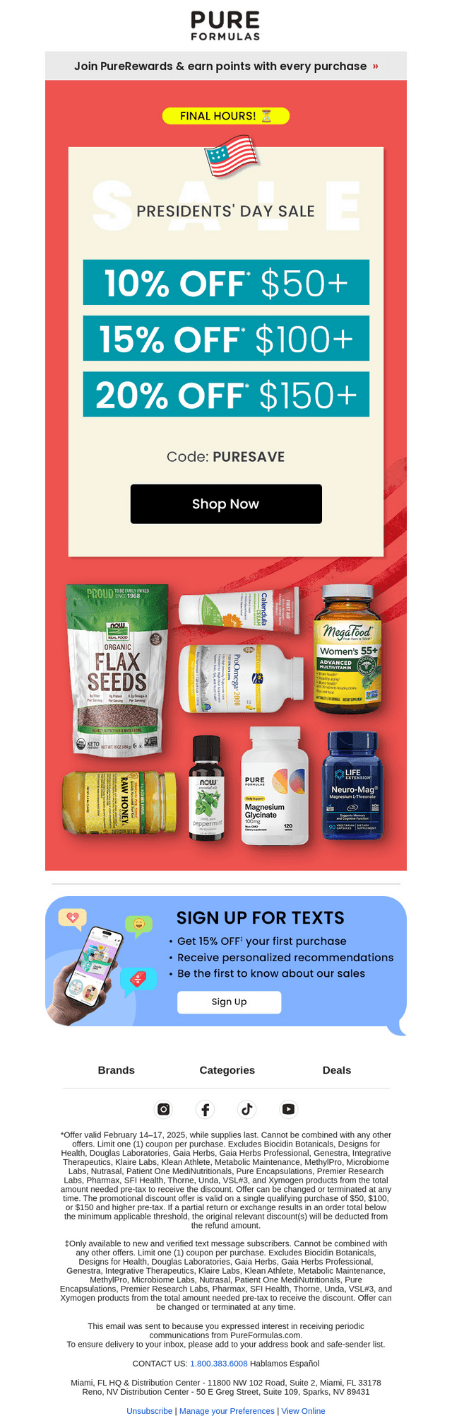PureFormulas email from Tue, Feb 18, 2025
