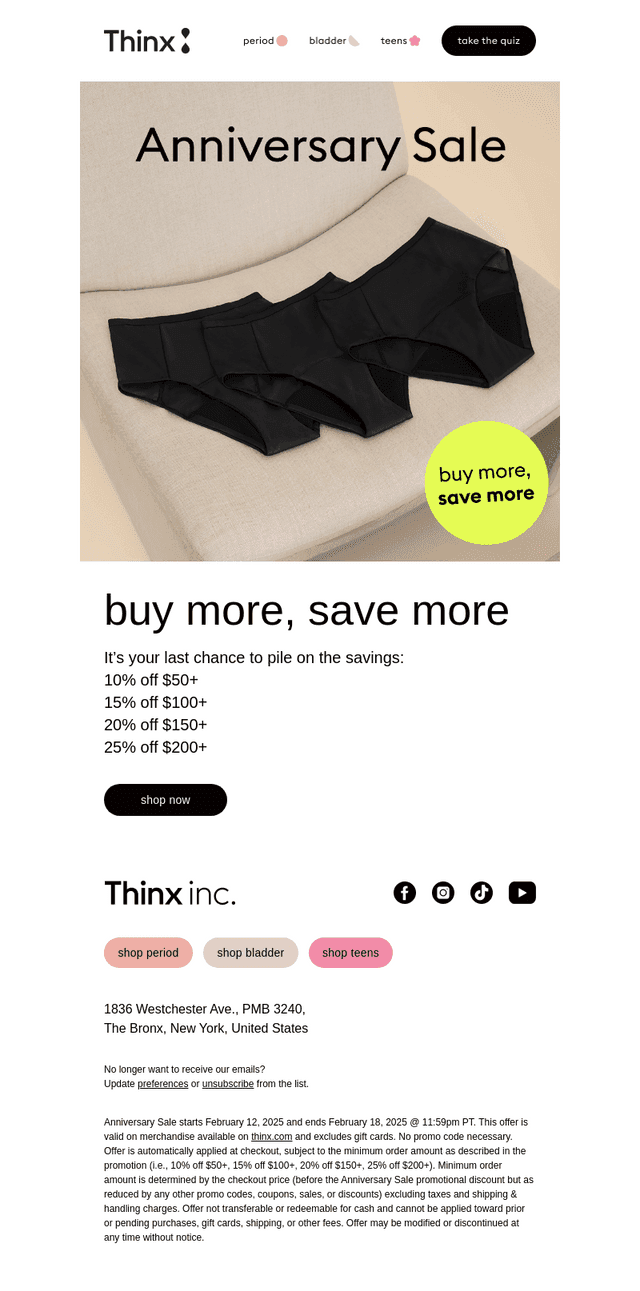 Last chance! Up to 25% off