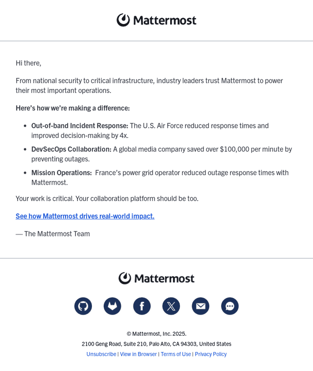 Mattermost email from Tue, Feb 18, 2025