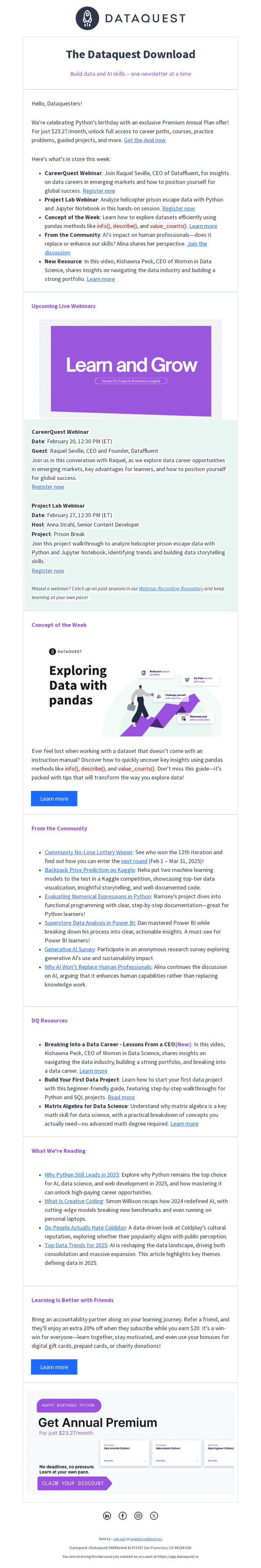 Explore New Data Careers, Python Tricks & a Prison Break Project