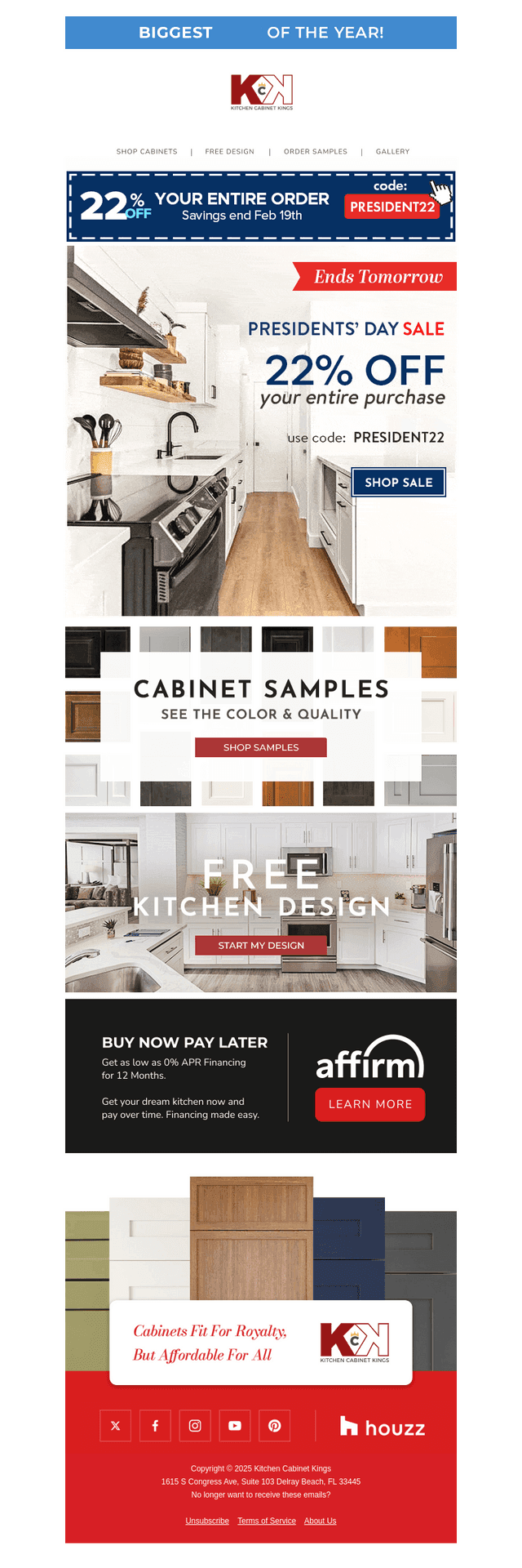 🚨ENDS TOMORROW: 22% Off Cabinets 🚨