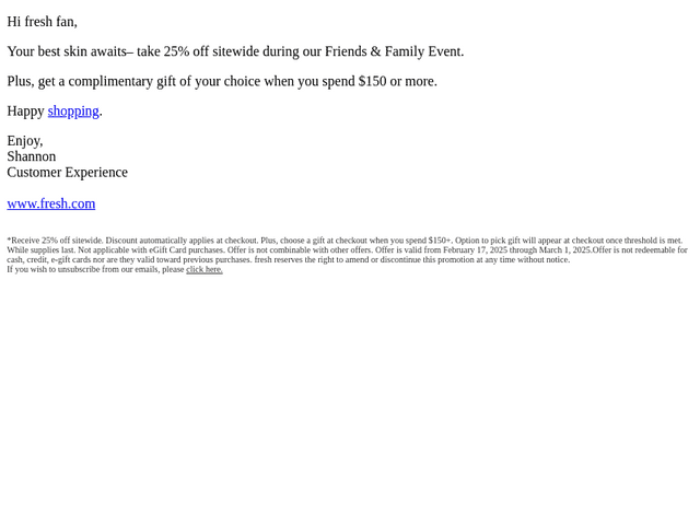 Hurry – 25% off sitewide