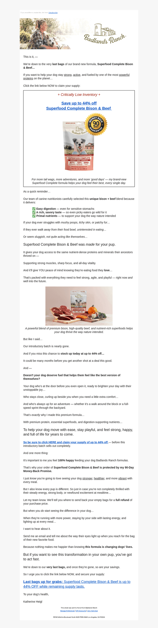 Last Call 🚨 Superfood Complete Bison & Beef