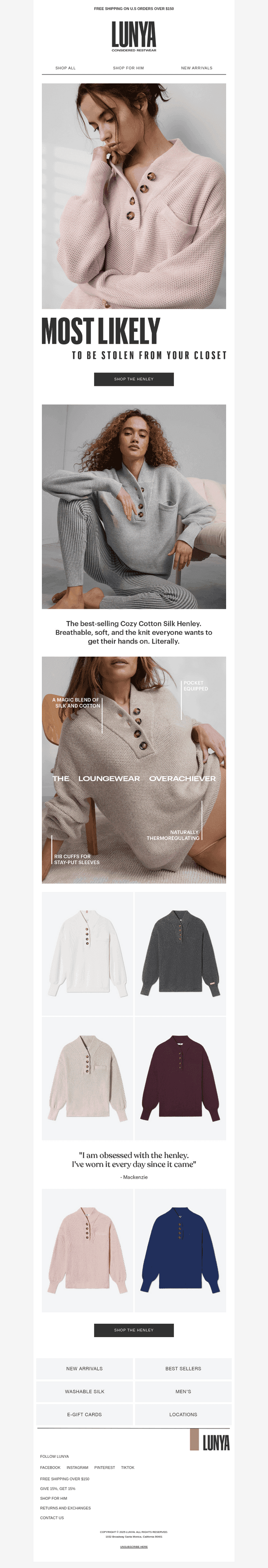 Lunya email from Wed, Feb 19, 2025