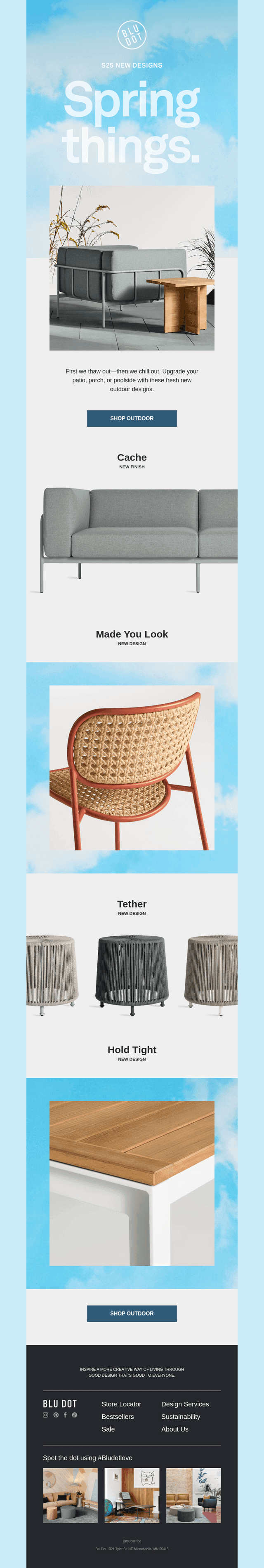 New outdoor designs for spring.