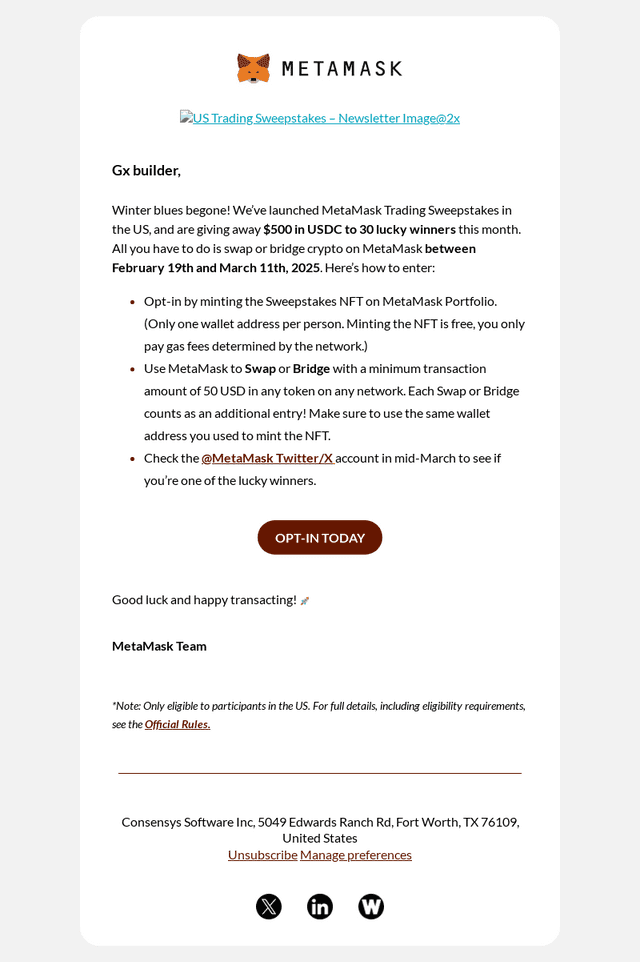 MetaMask email from Wed, Feb 19, 2025