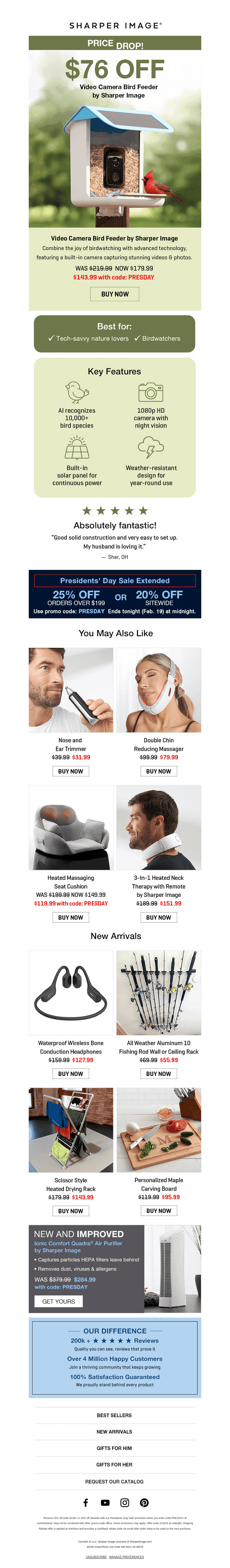 Sharper Image email from Wed, Feb 19, 2025