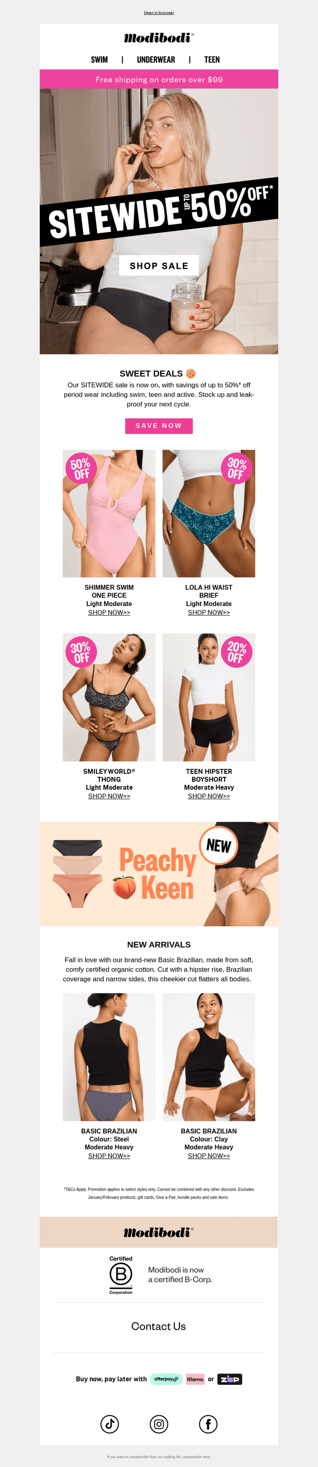 SITEWIDE up to 50% off on now