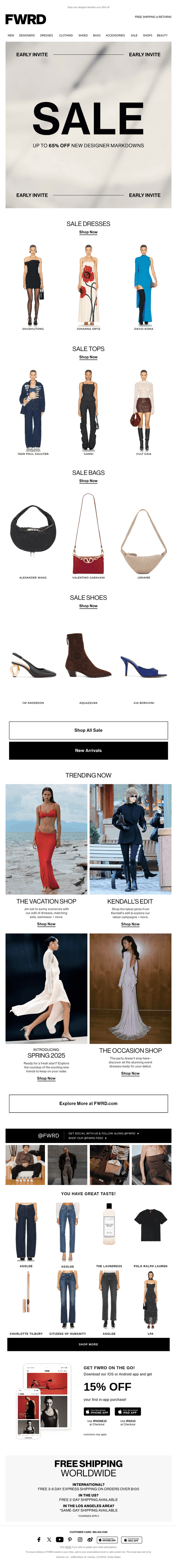 You’re Invited: UP TO 65% OFF