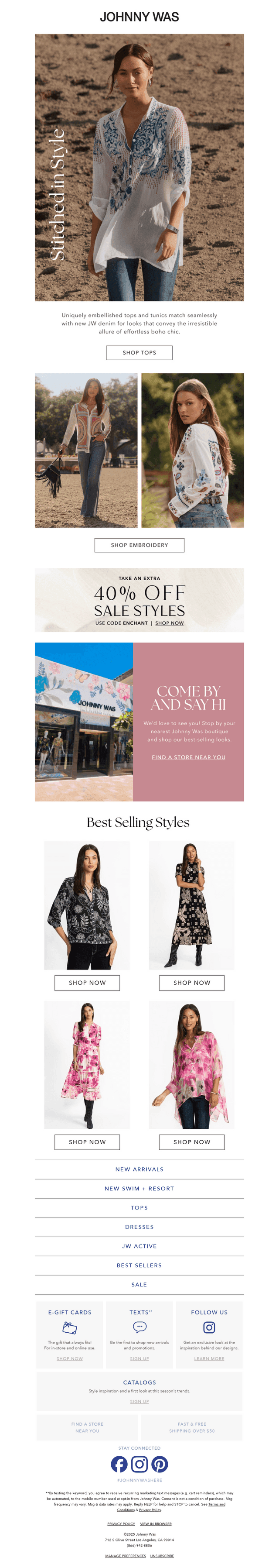 Embroidered Tops & Tunics with Effortless Flair