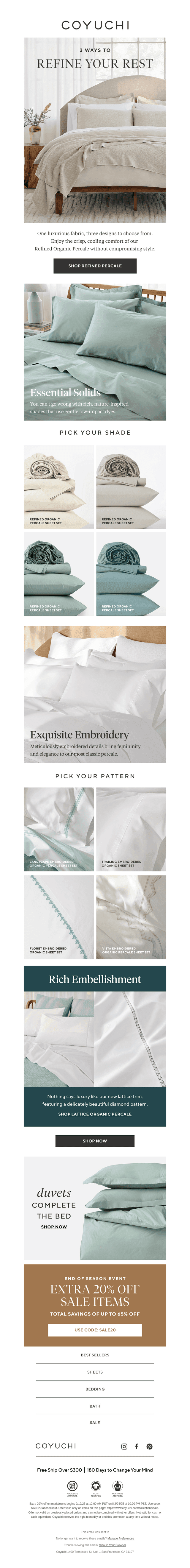 Our Most Classic Sheets, Now in New Designs