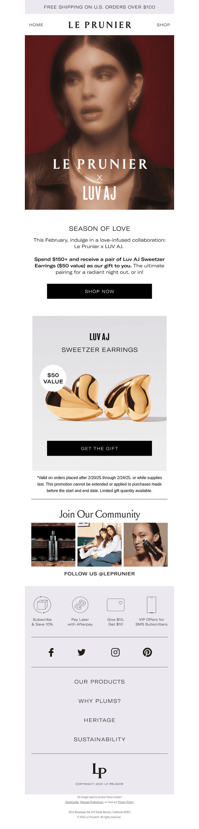 Get Free Luv AJ Sweetzer Earrings ($50 Value)!