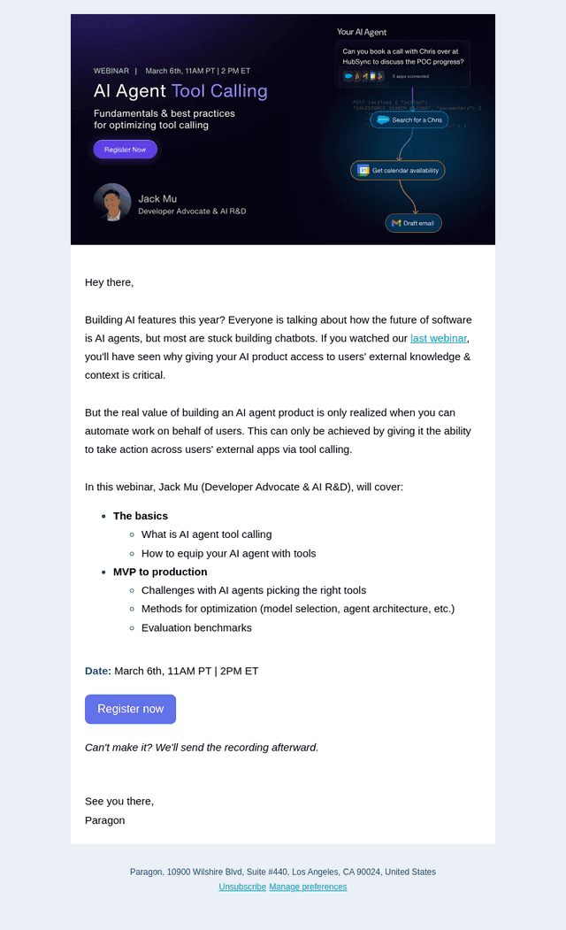 Paragon email from Thu, Feb 20, 2025