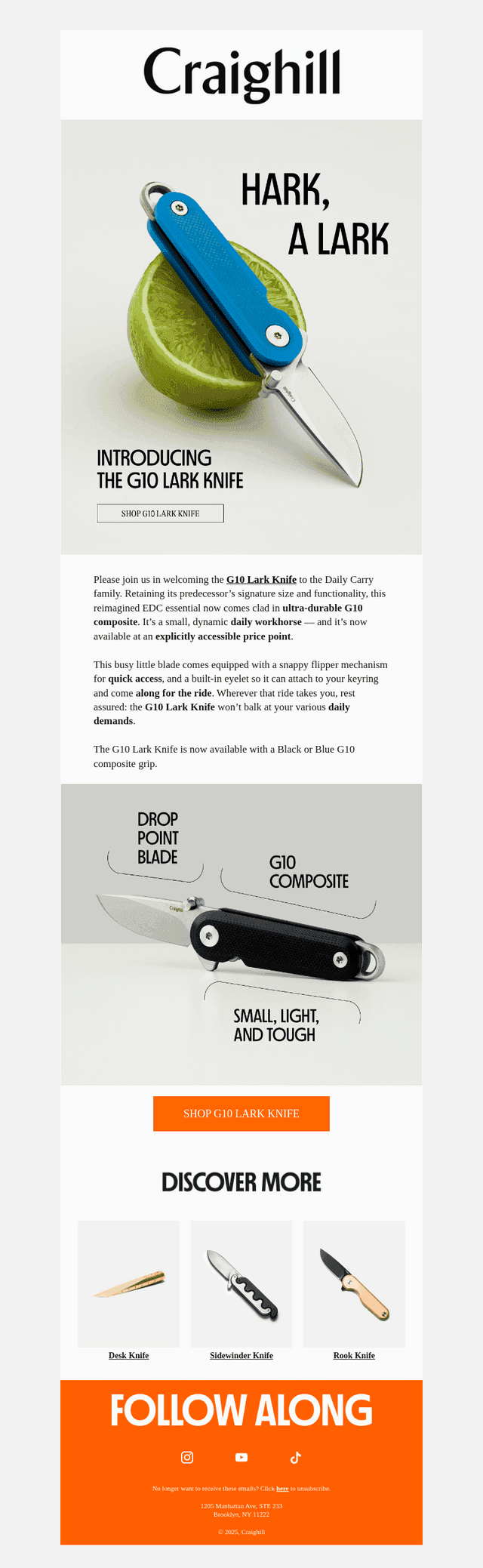 Introducing the G10 Lark Knife