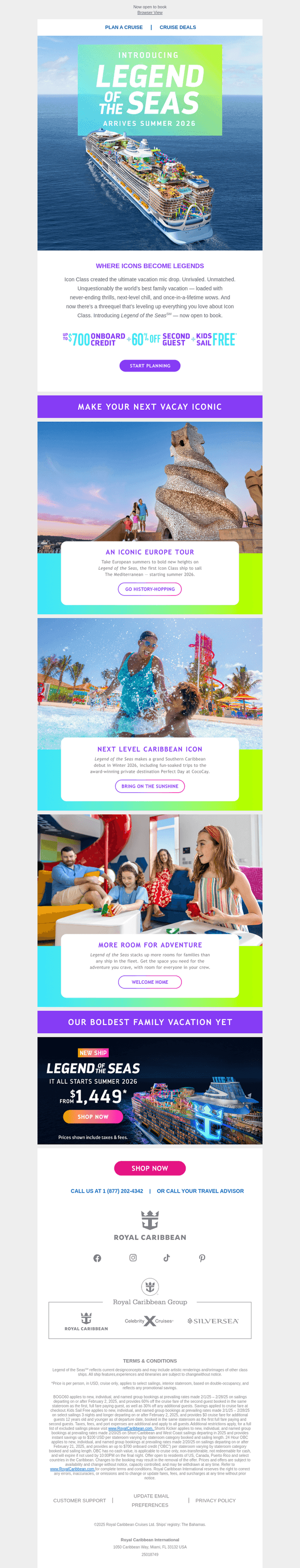 Royal Caribbean Cruises email from Thu, Feb 20, 2025