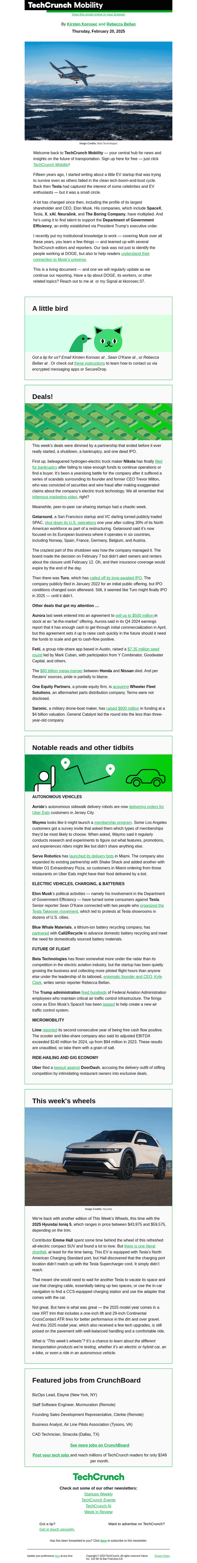 TechCrunch email from Thu, Feb 20, 2025