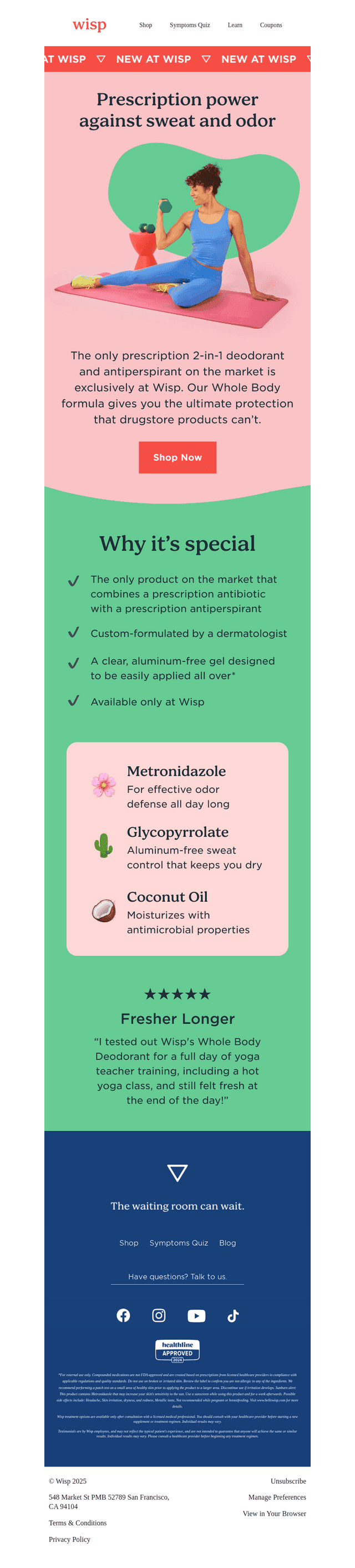 The Only Whole Body Deodorant with Metronidazole 🌿