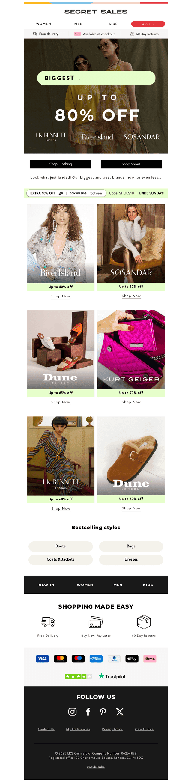 Biggest Ever Brand Event + EXTRA 10% OFF  select styles