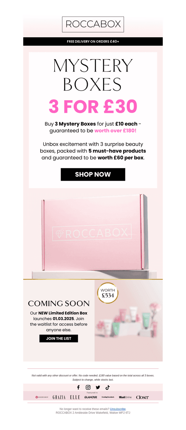 3 Mystery Boxes for £30 ✨