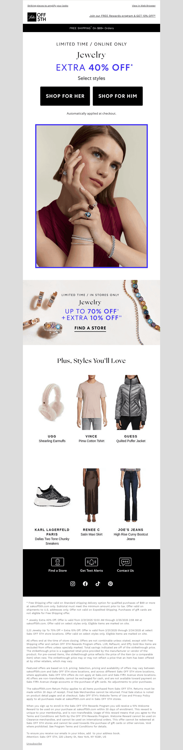 Extra 40% OFF jewelry this weekend!