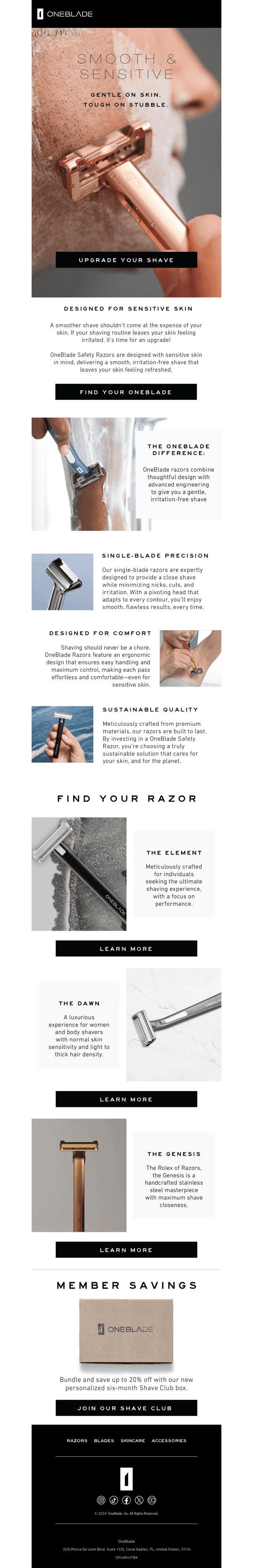 🪒 Smooth & Sensitive 💈 Find Your OneBlade