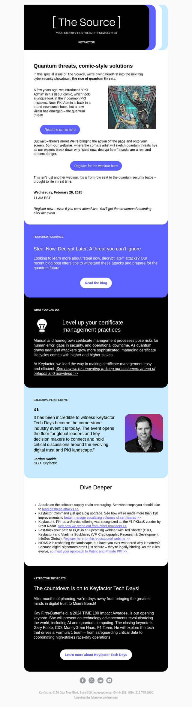 Keyfactor email from Fri, Feb 21, 2025