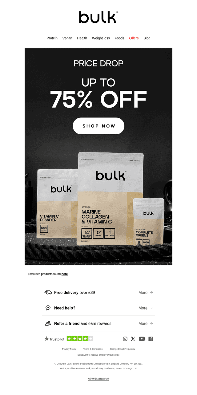 Save up to 75% off muscle-building essentials today!