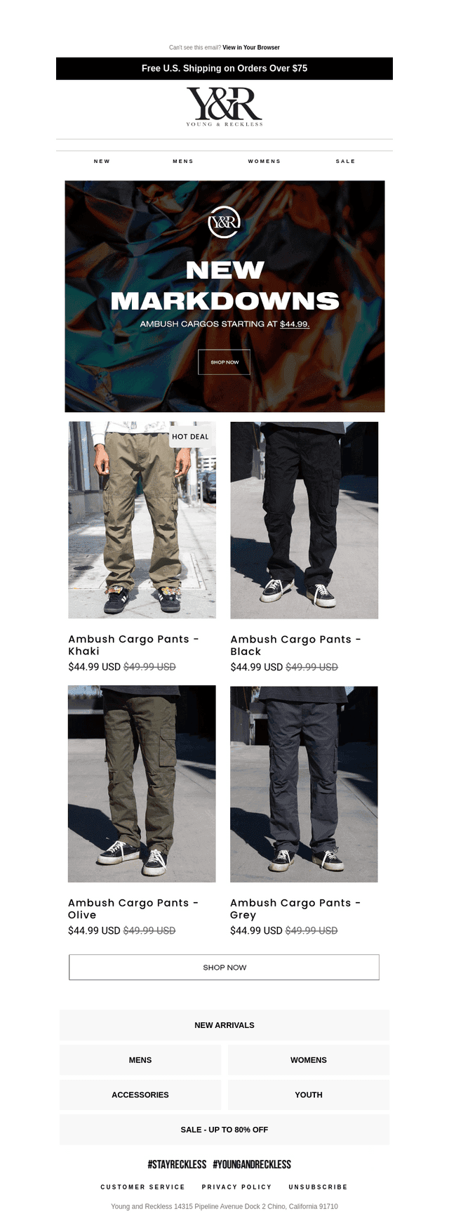 New Markdowns: Ambush Cargos Starting at $44.99!