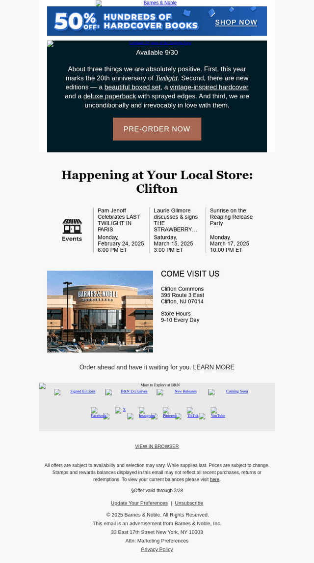 Barnes & Noble email from Sat, Feb 22, 2025
