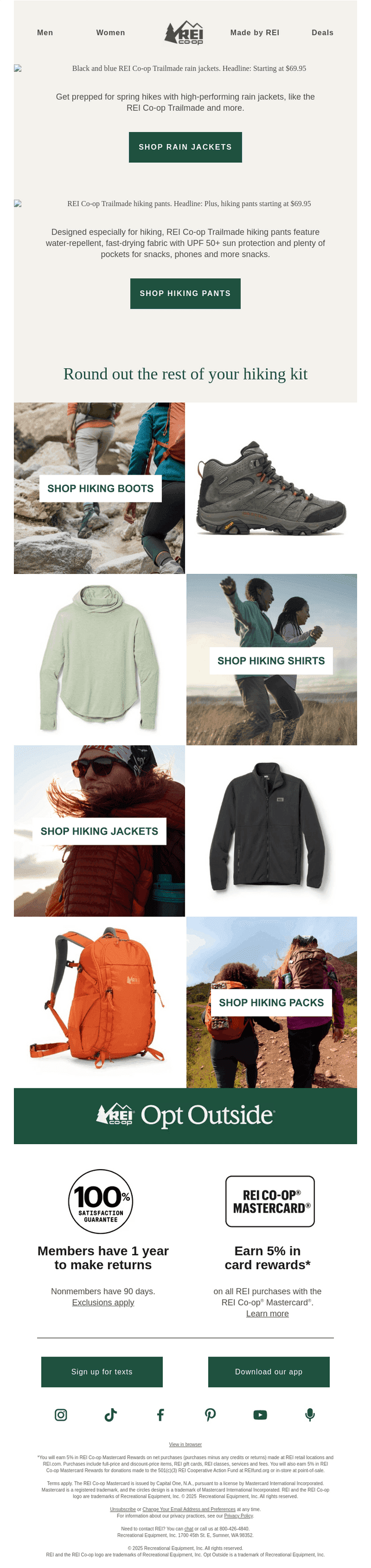 Rain jackets starting at just $69.95