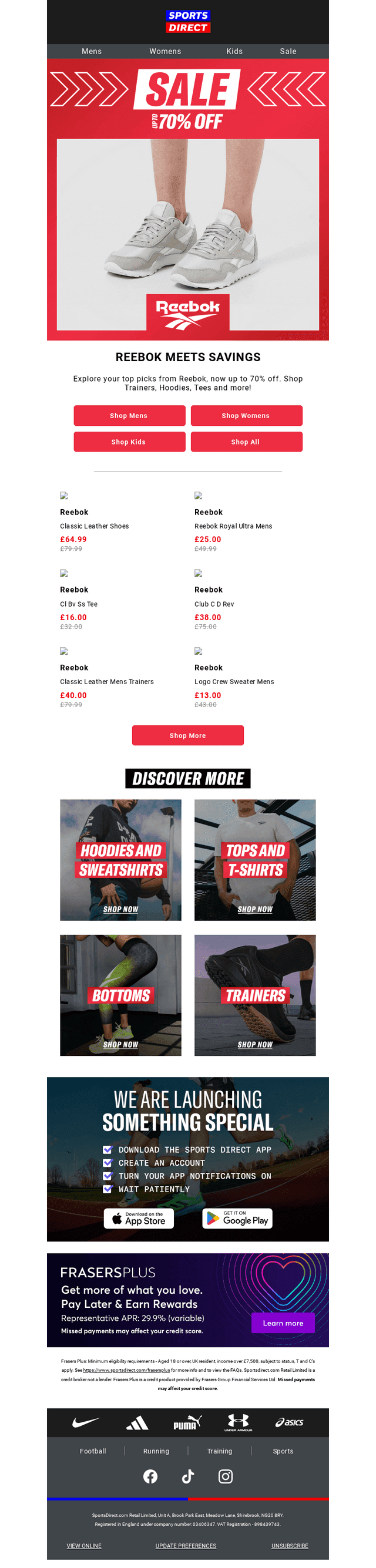 Save on Reebok in Final Reductions