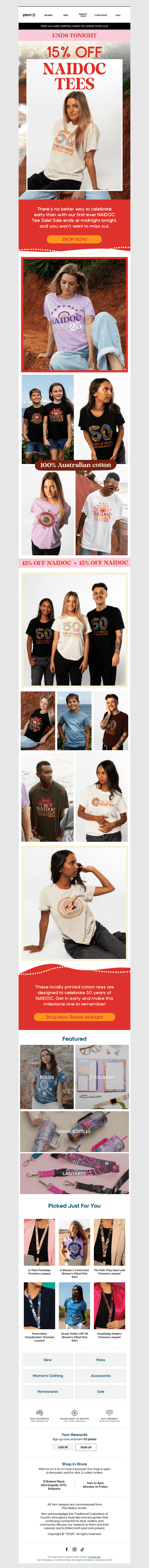 Final Hours! 15% Off NAIDOC Tees Ends at Midnight