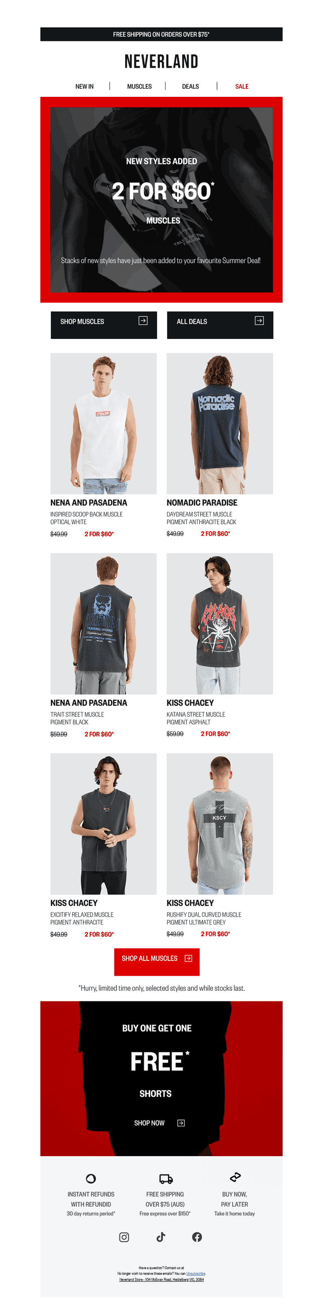 Muscle Tees | 2 for $60*