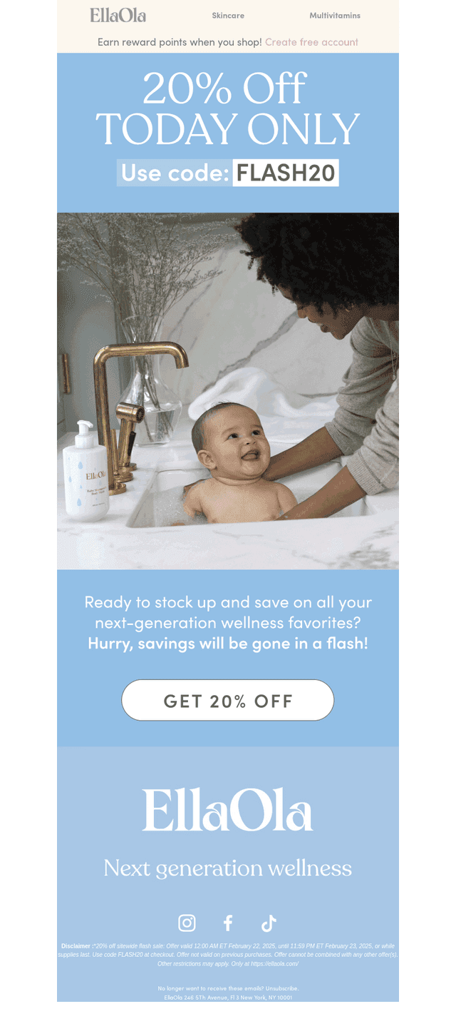 Get 20% Off Sitewide TODAY ONLY